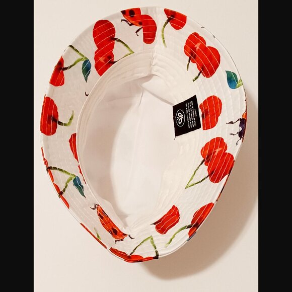 Petals and Peacocks Ladybug and Cherry White Bucket Hat NWT - Picture 9 of 9